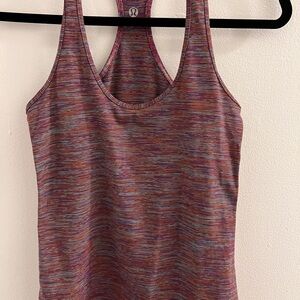 Lululemon Cool Racerback Tank Top Reversible Purple Orange Heathered